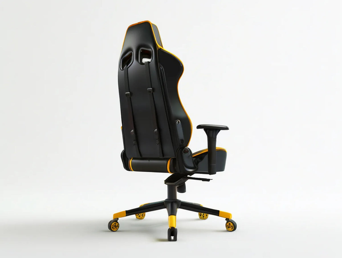 Adjustable High-Back Gaming Chair, Black/Yellow, 27.6 x 27.6 x 48.4-52.4 in