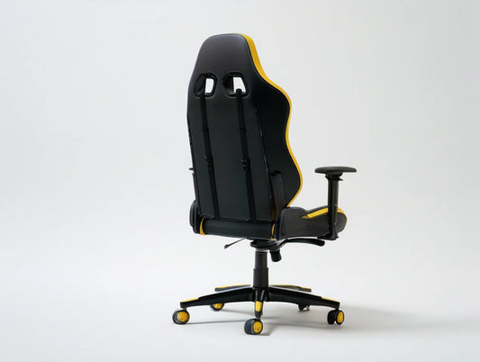 Black and Yellow Ergonomic Racing-Style Gaming Chair, 26.8 x 26.8 x 48.0-51.2 in