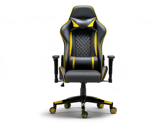 Black and Yellow Adjustable High-Back Racing Gaming Chair, 68 x 68 x 123-133 cm
